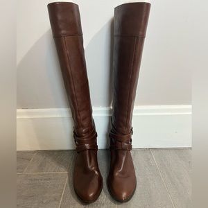 7 For All Mankind Brown Leather Knee High Boots in size 9.5 - VGUC